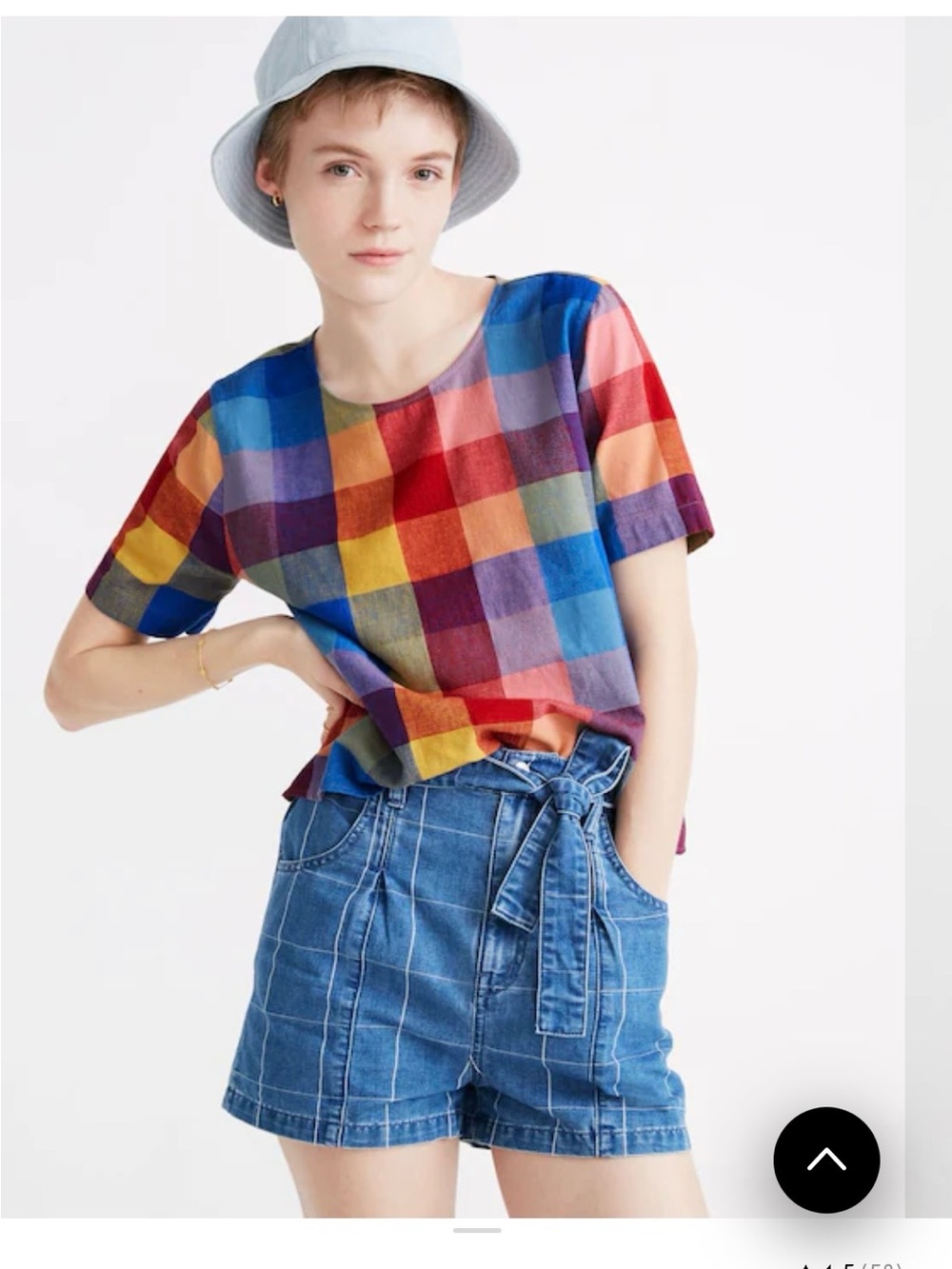 Madewell Multicolor Plaid Short Sleeve Tee
